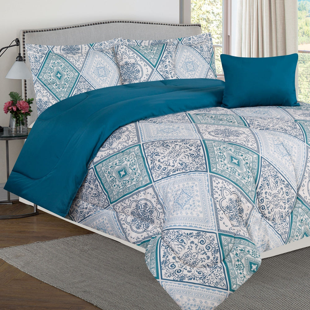 Bibb Home 5 Piece Comforter Set with Decorative Pillows Image 2