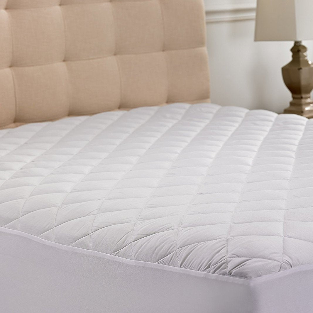 Beauty Sleep Hypoallergenic Mattress Pad Plush Siliconized Fiberfill Queen Size Image 2