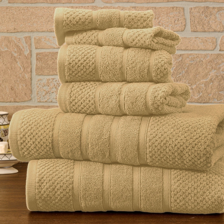 Bibb Home 6 Piece Egyptian Cotton Towel Set Bath Hand Washcloths White 600GSM Image 1