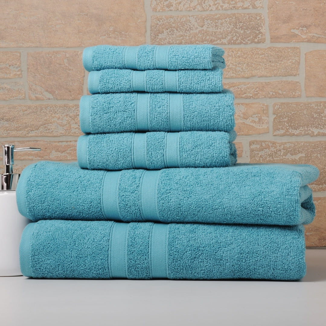 Bibb Home 6 Piece Solid Egyptian Cotton Towel Set Image 11