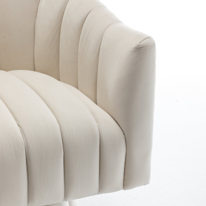 SEYNAR Modern Glam Velvet Upholstered Round Swivel Accent Barrel Chair Set of 2 Image 8
