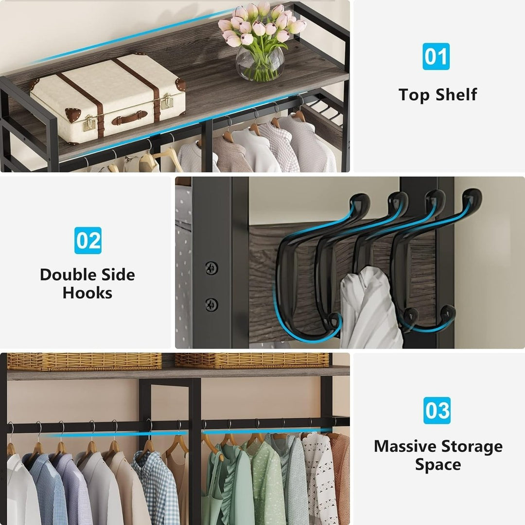 Tribesigns Heavy Duty Freestanding Closet Organizer with 4 Drawers and Hooks Image 4