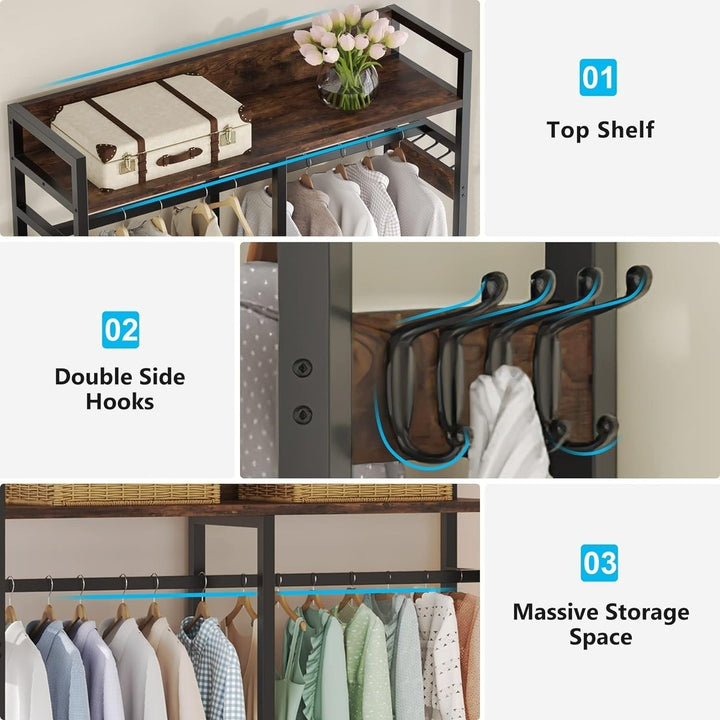 Tribesigns Heavy Duty Freestanding Closet Organizer with 4 Drawers and Hooks Image 9