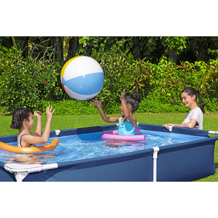 Bestway Steel Pro 87" x 59" x 17" Rectangular Above Ground Outdoor Swimming Pool Image 4