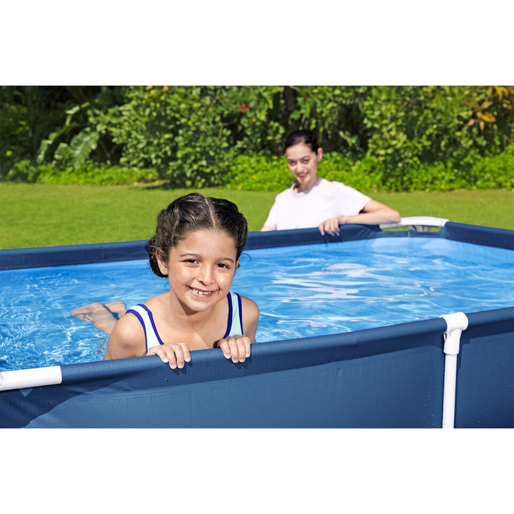 Bestway Steel Pro 87" x 59" x 17" Rectangular Above Ground Outdoor Swimming Pool Image 6