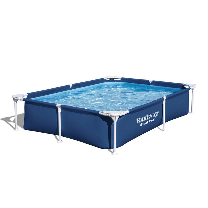 Bestway Steel Pro 87" x 59" x 17" Rectangular Above Ground Outdoor Swimming Pool Image 7