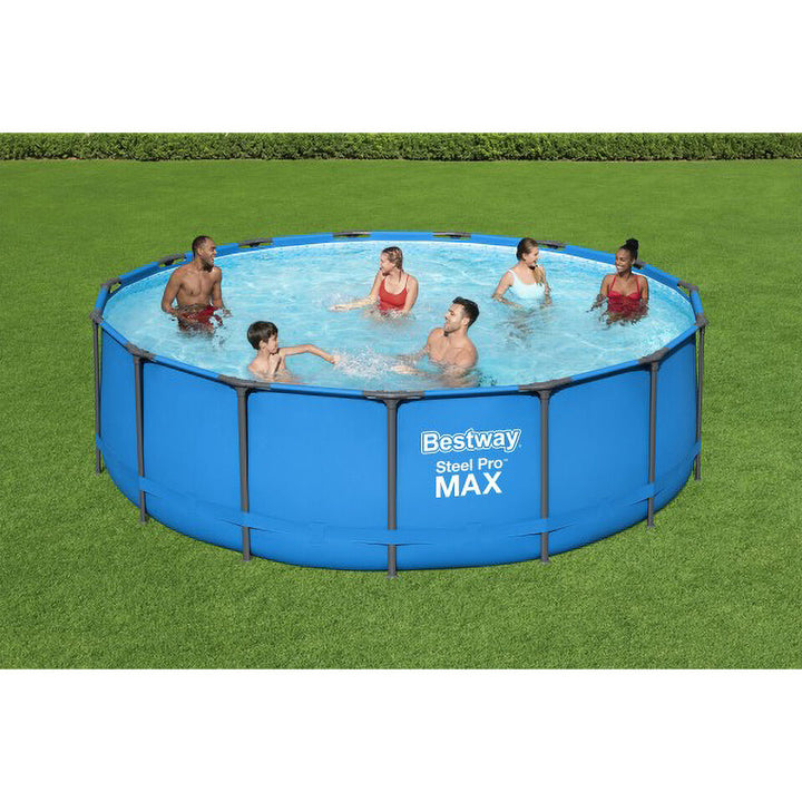 Bestway Steel Pro 15 x 48" Round Above Ground Outdoor Backyard Swimming Pool Image 3