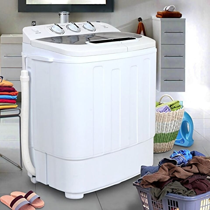 Compact Mini Twin Tub Washing Machine Portable 13lbs Laundry Washer and Dryer Image 6