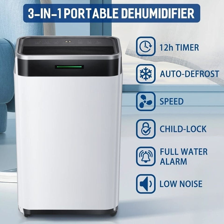 4500 Sq. Ft Dehumidifiers for Basements, Home, Large Room White 13.4 x 9.5 x 19. Image 1