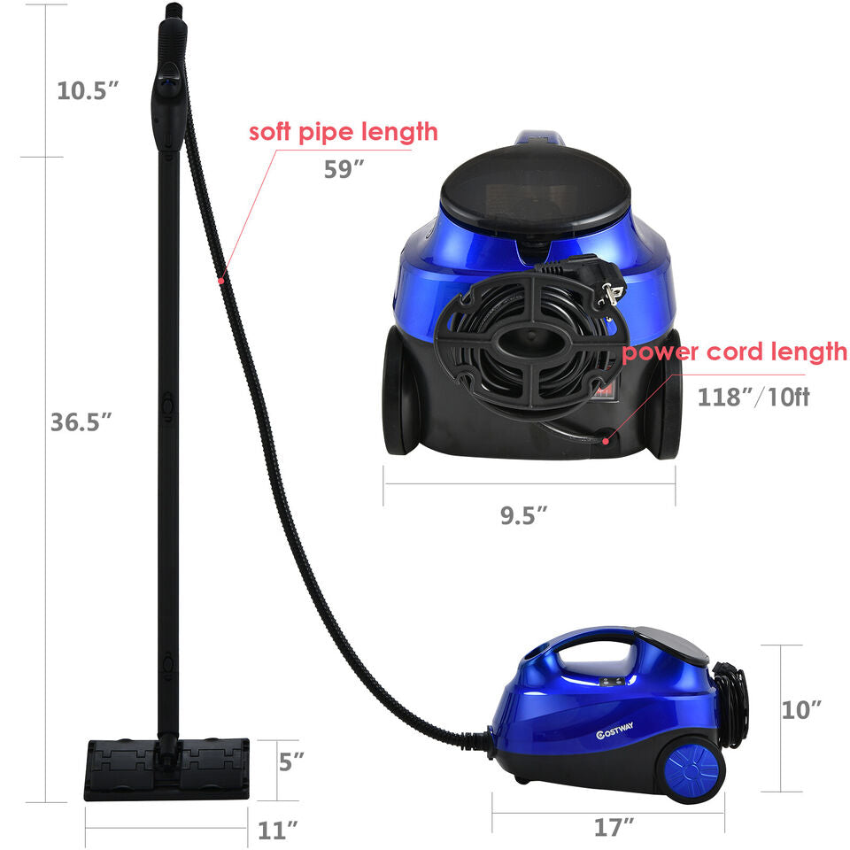 Costway 2000W Heavy Duty Steam Cleaner Mop Multi-Purpose W/19 Accessories Blue Image 4