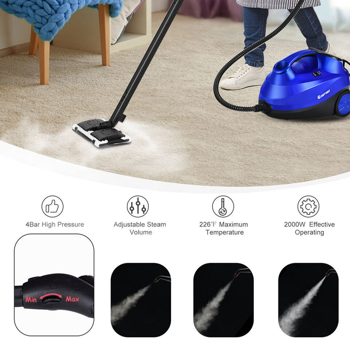 Costway 2000W Heavy Duty Steam Cleaner Mop Multi-Purpose W/19 Accessories Blue Image 5