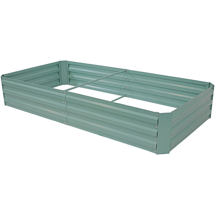 Sunnydaze Galvanized Steel Rectangle Raised Garden Bed - 3 x 6 - Green Image 1