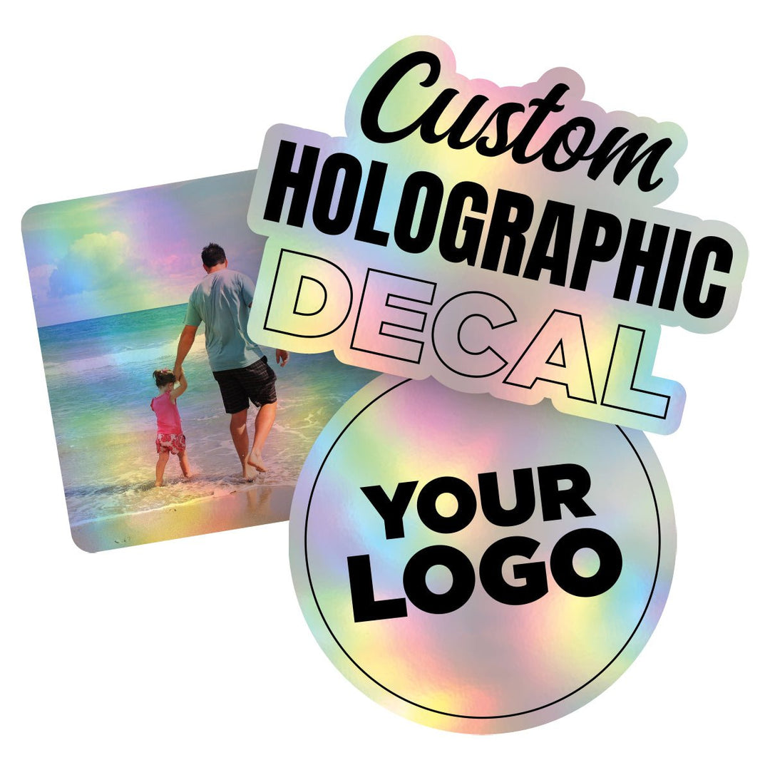 Personalized Holographic Vinyl Sticker Decal Custom Made Any Logo, Image, Text, or Name Die Cut to Shape Image 1