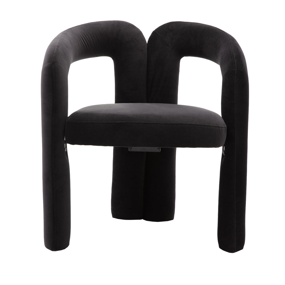 SEYNAR Contemporary Upholstered Accent Dining Chair, Armchair, Set of 2-Black Image 2