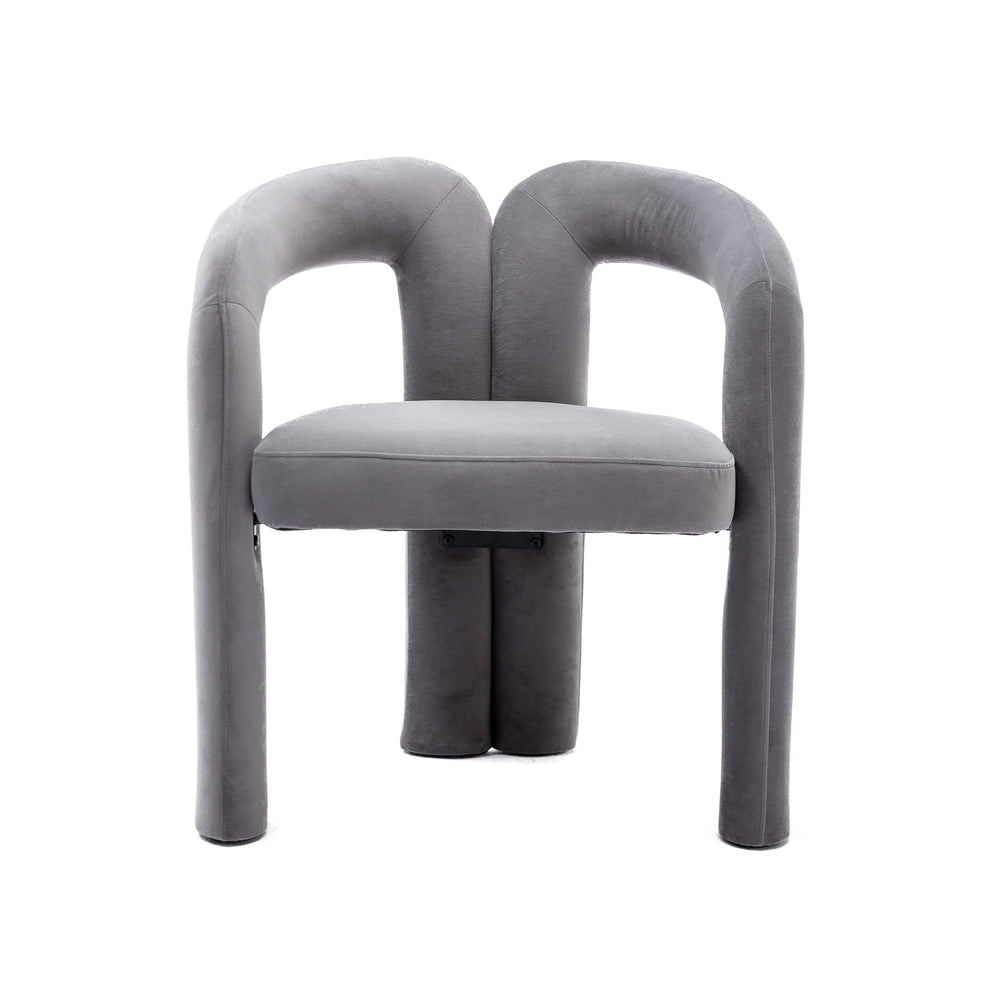 SEYNAR Contemporary Upholstered Accent Dining Chair, Armchair, Set of 2-Grey Image 2