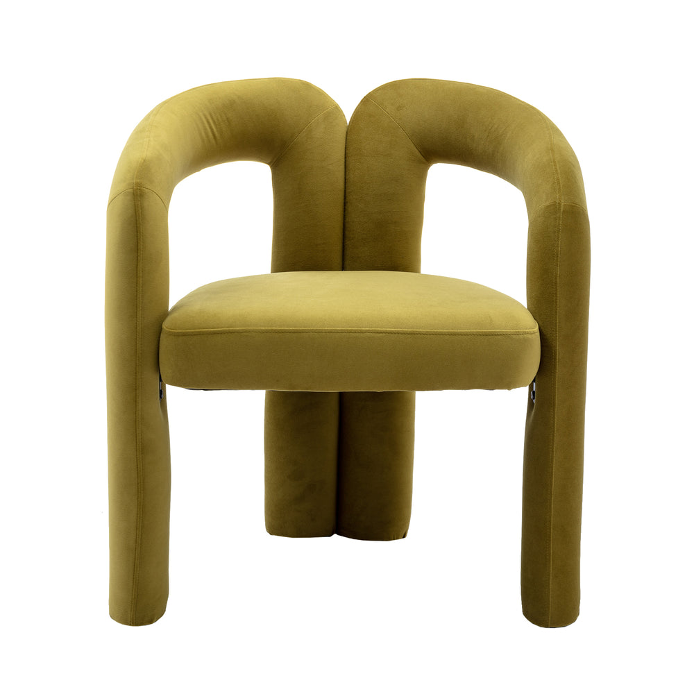 SEYNAR Contemporary Upholstered Accent Dining Chair, Armchair, Set of 2-Olive Image 2