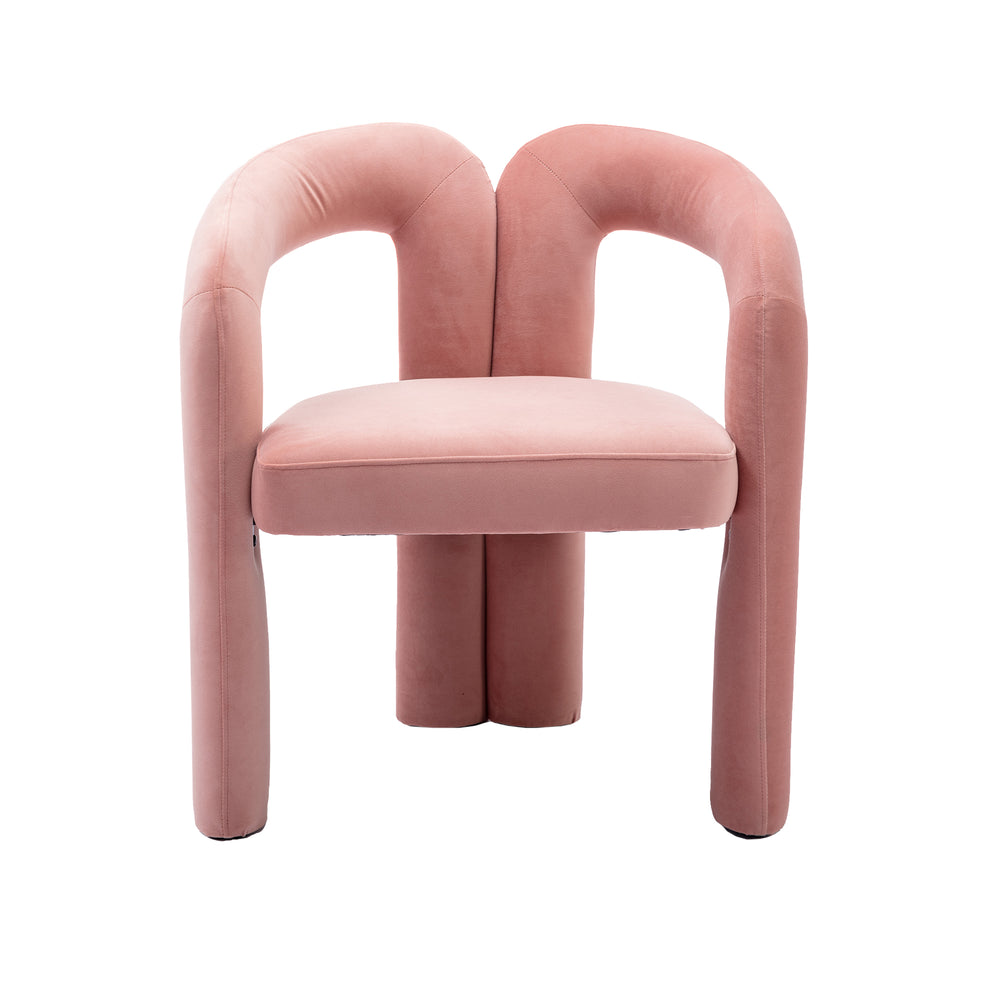 SEYNAR Contemporary Upholstered Accent Dining Chair, Armchair, Set of 2-Pink Image 2