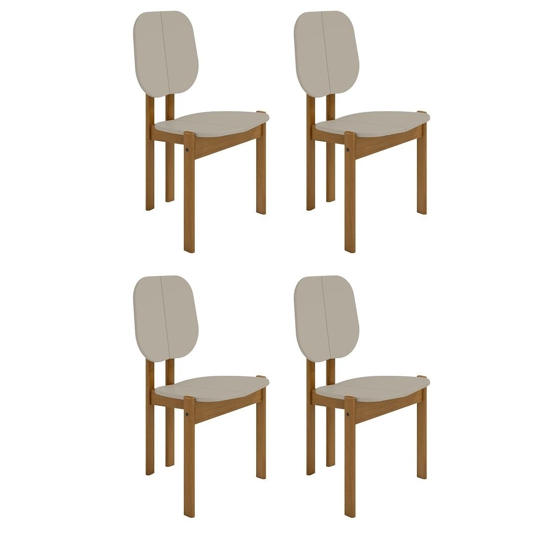 Mid-Century Modern Gales Dining Chair with Solid Wood Legs - Set of 4 Image 3