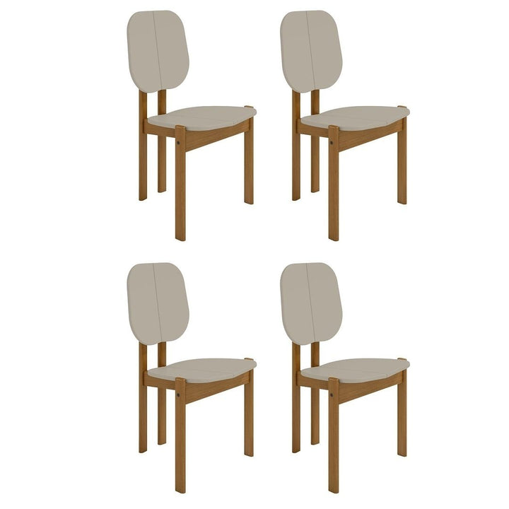 Mid-Century Modern Gales Dining Chair with Solid Wood Legs - Set of 4 Image 3