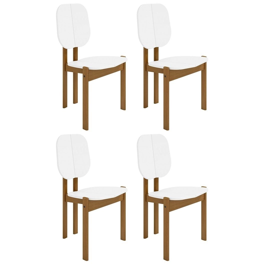 Mid-Century Modern Gales Dining Chair with Solid Wood Legs - Set of 4 Image 4