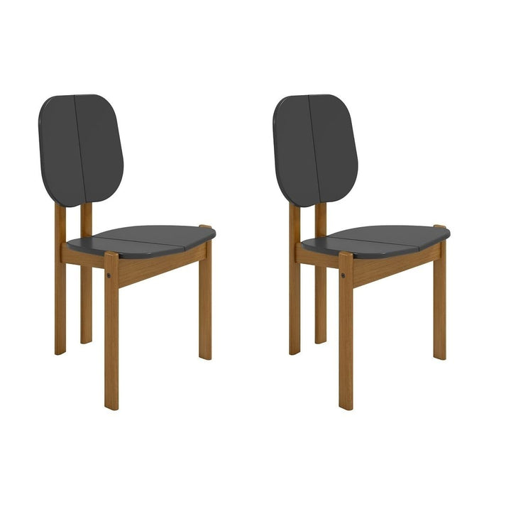 Mid-Century Modern Gales Dining Chair with Solid Wood Legs - Set of 2 Image 1