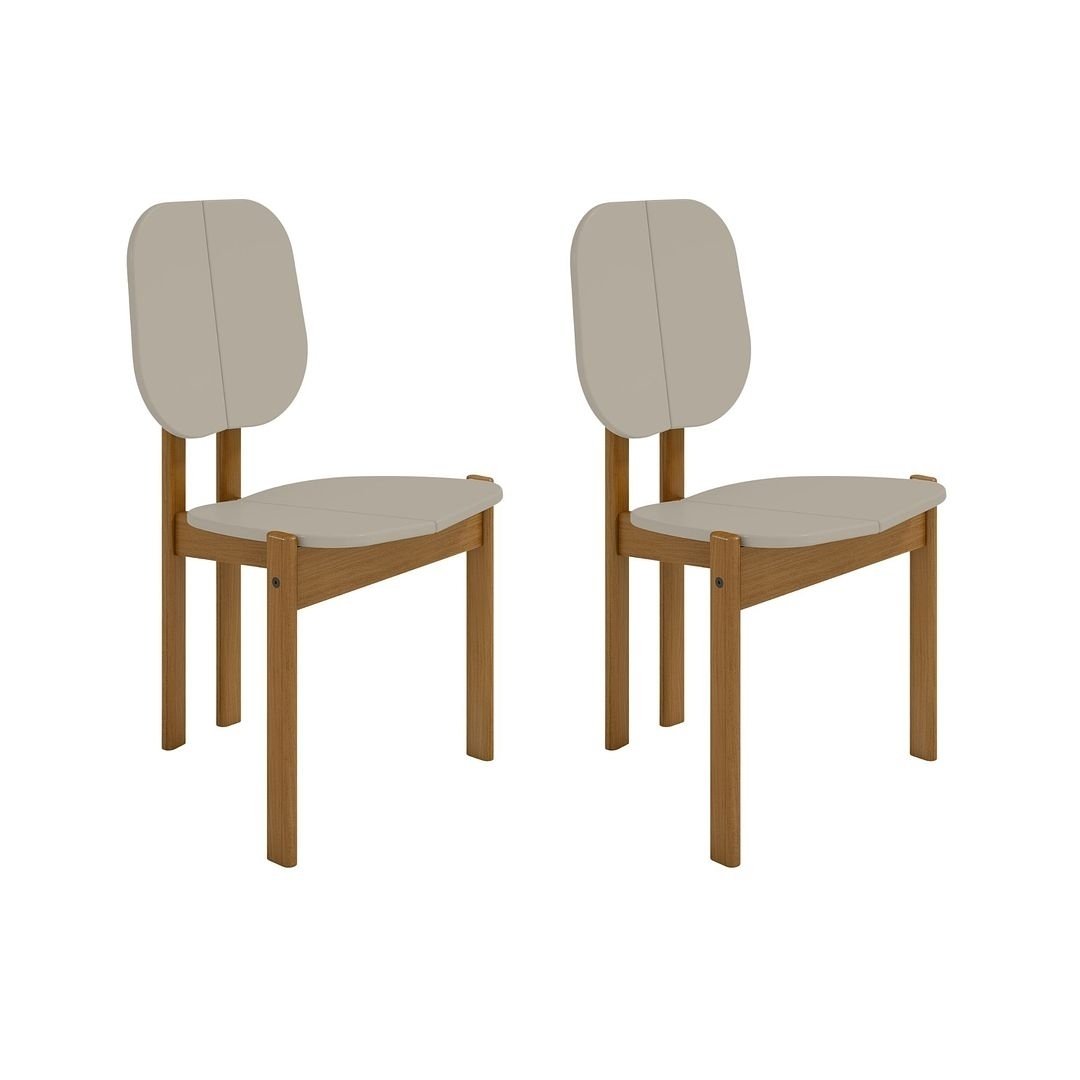 Mid-Century Modern Gales Dining Chair with Solid Wood Legs - Set of 2 Image 4