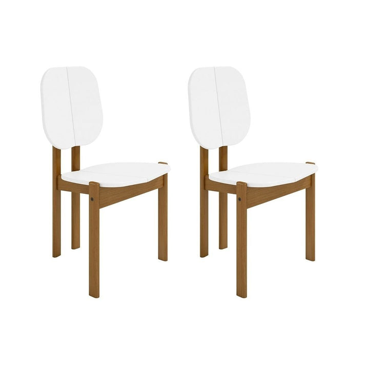 Mid-Century Modern Gales Dining Chair with Solid Wood Legs - Set of 2 Image 5