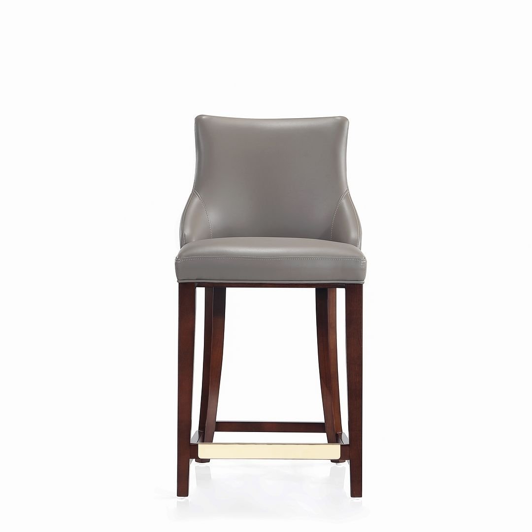 Modern Shubert Counter Stool Upholstered Leatherette with Beech Wood Legs Image 1