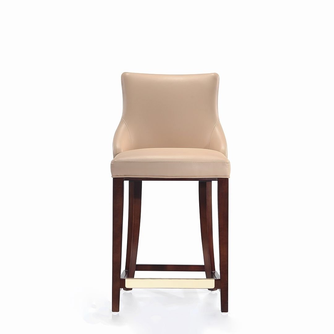 Modern Shubert Counter Stool Upholstered Leatherette with Beech Wood Legs Image 1