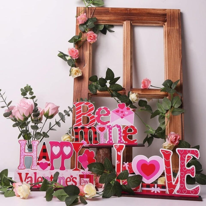 Love Wooden Table Sign 4Pcs, Romantic Tabletop Ornaments Image 3