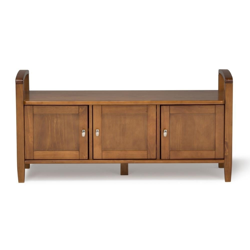 Warm Shaker Entryway Storage Bench Image 9