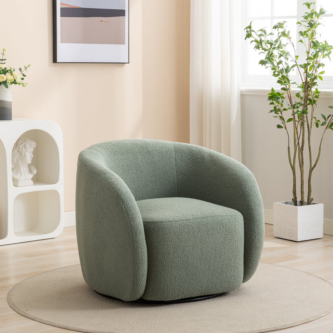 SEYNAR Modern Glam Velvet Upholstered 360 Degree Swivel Accent Armchair Image 1