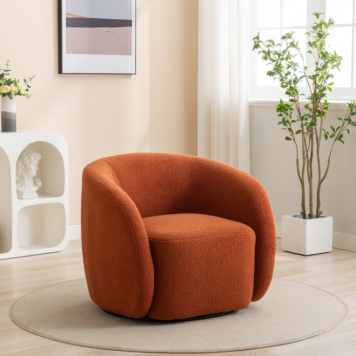 SEYNAR Modern Glam Velvet Upholstered 360 Degree Swivel Accent Armchair Image 4