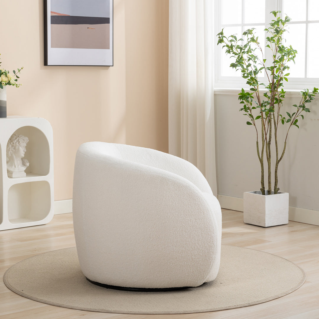 SEYNAR Modern Glam Velvet Upholstered 360 Degree Swivel Accent Armchair Image 5