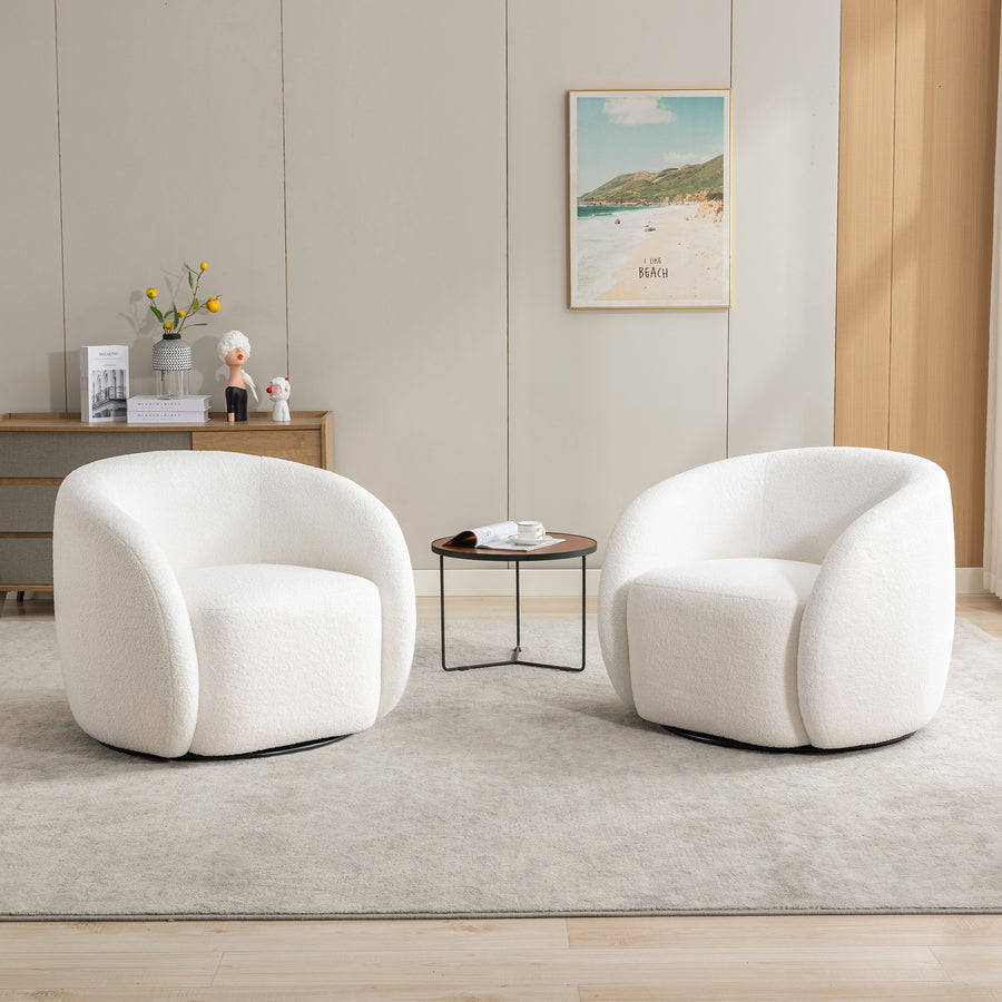 SEYNAR Modern Glam Velvet Upholstered 360 Degree Swivel Accent Armchair Set of 2 Image 1