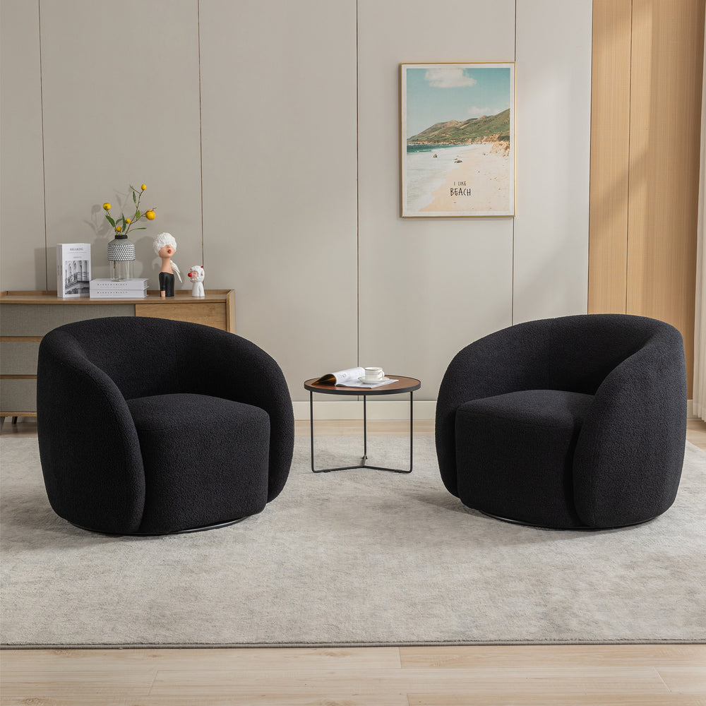 SEYNAR Modern Glam Velvet Upholstered 360 Degree Swivel Accent Armchair Set of 2 Image 2