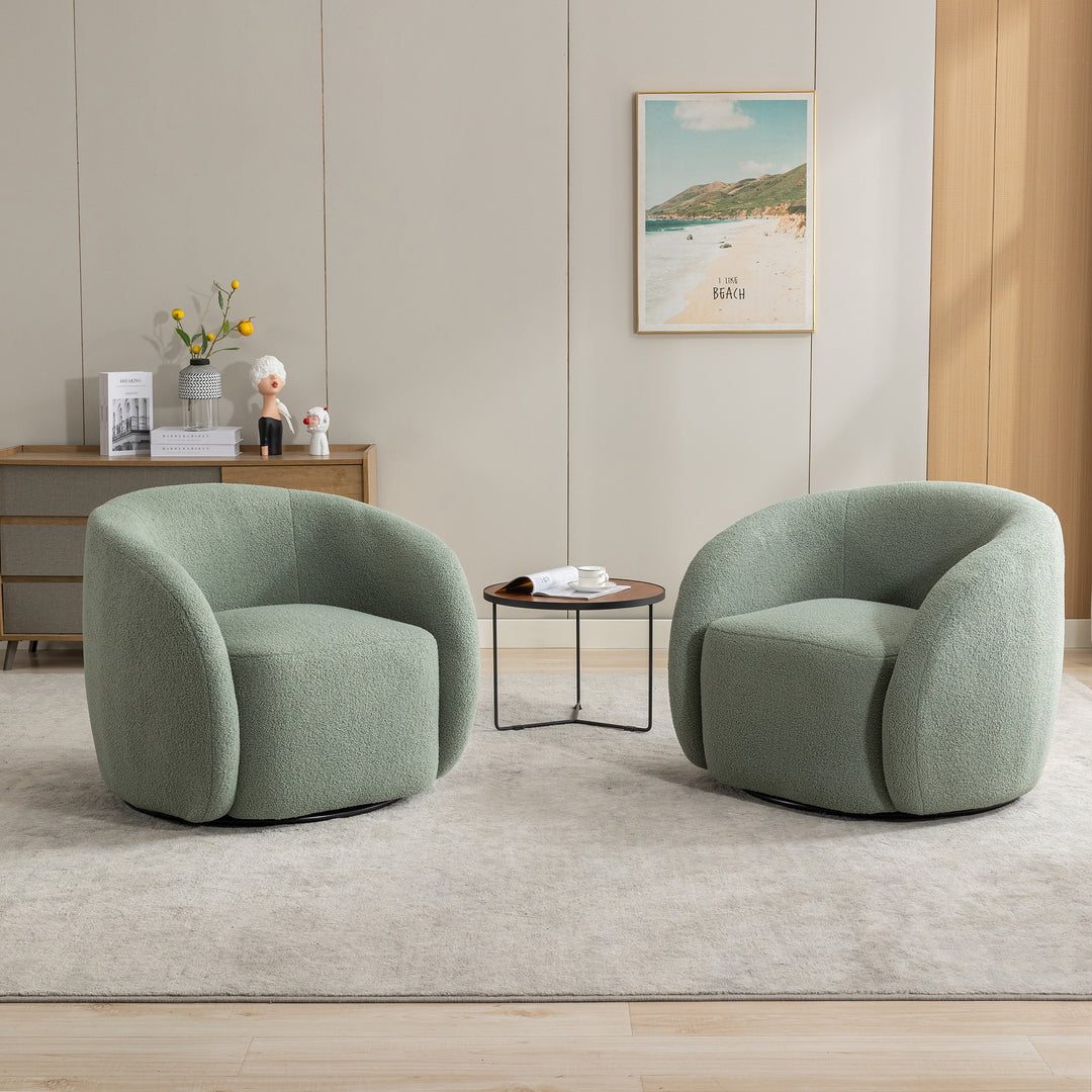 SEYNAR Modern Glam Velvet Upholstered 360 Degree Swivel Accent Armchair Set of 2 Image 3