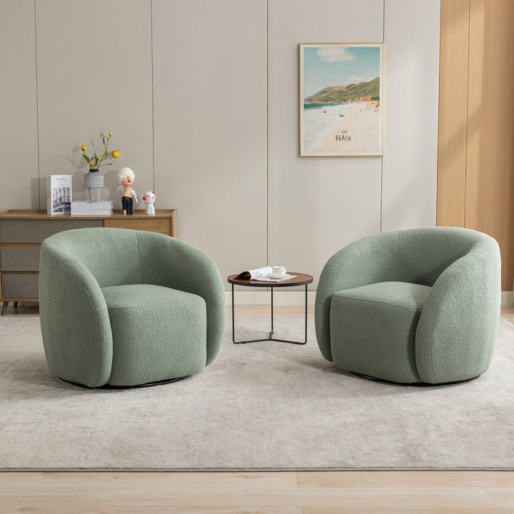 SEYNAR Modern Glam Velvet Upholstered 360 Degree Swivel Accent Armchair Set of 2 Image 1