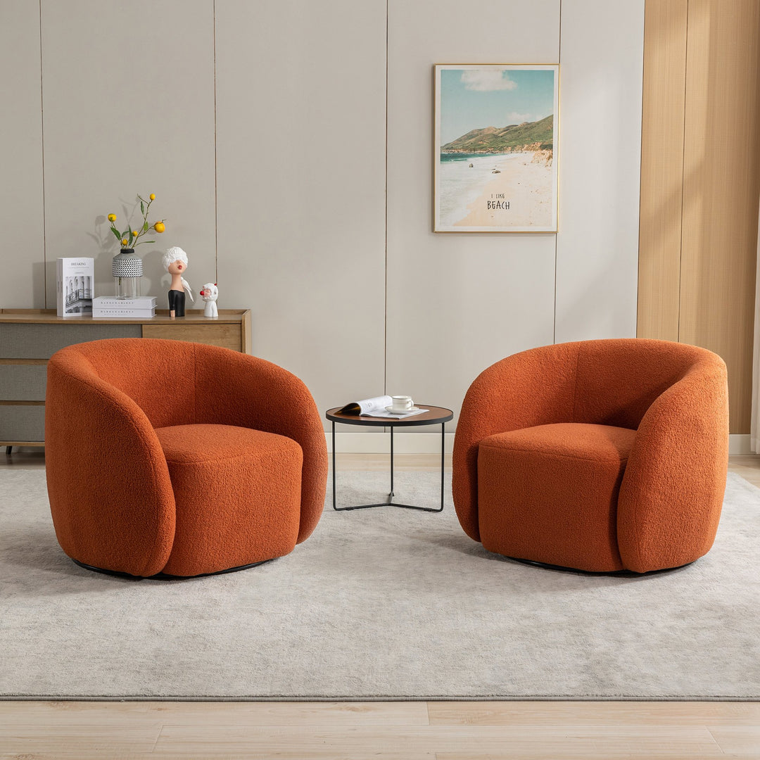 SEYNAR Modern Glam Velvet Upholstered 360 Degree Swivel Accent Armchair Set of 2 Image 1