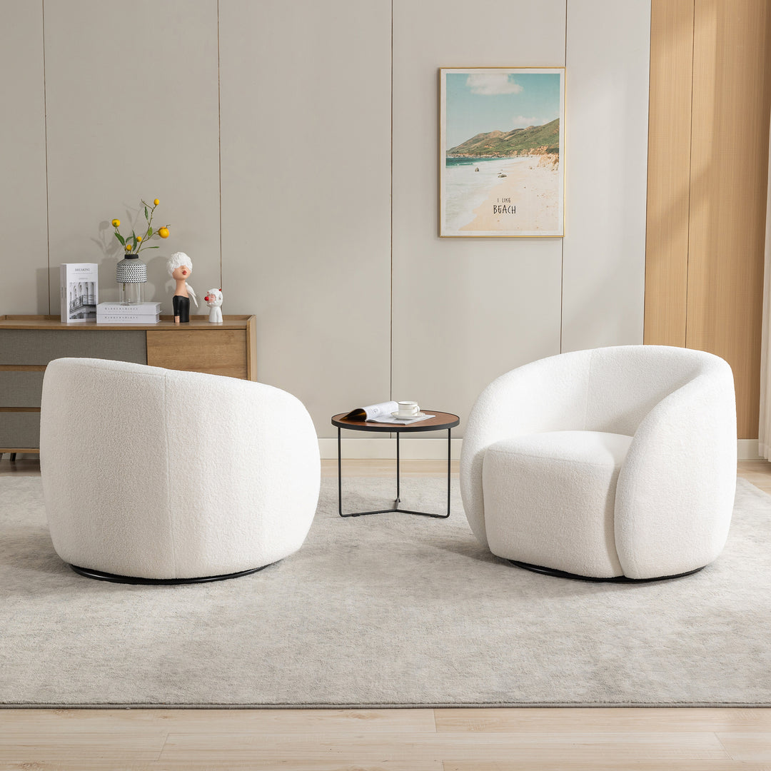 SEYNAR Modern Glam Velvet Upholstered 360 Degree Swivel Accent Armchair Set of 2 Image 5