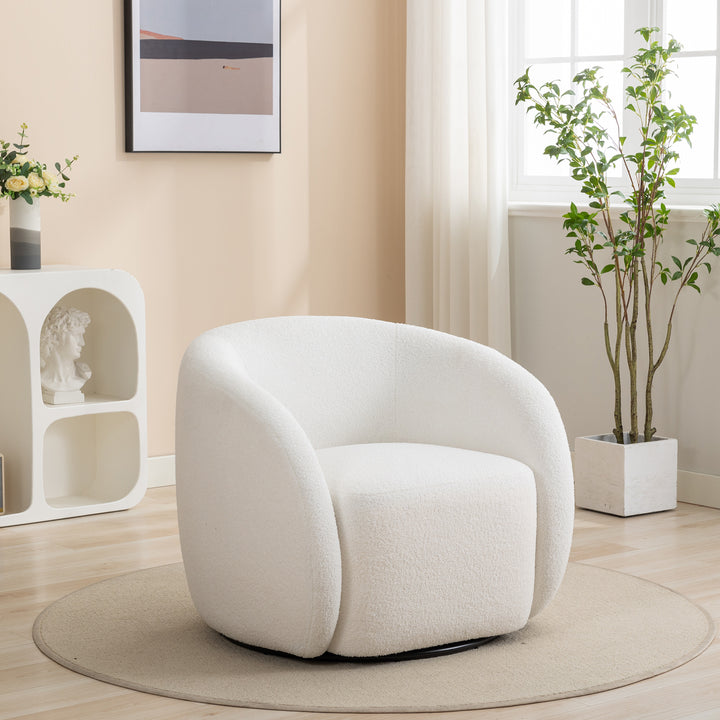 SEYNAR Modern Glam Velvet Upholstered 360 Degree Swivel Accent Armchair Set of 2 Image 6
