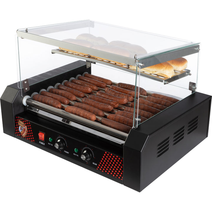 Great Northern Hotdog Roller Grill 9 Rollers Bun Warmer Stainless Steel 1170W Image 4