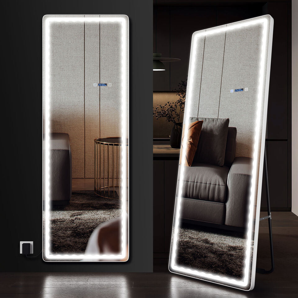 TAUS LED Full Length Mirror Freestanding Full Body Mirror Dimming and 3 Color Lighting 65" x 22" Image 2