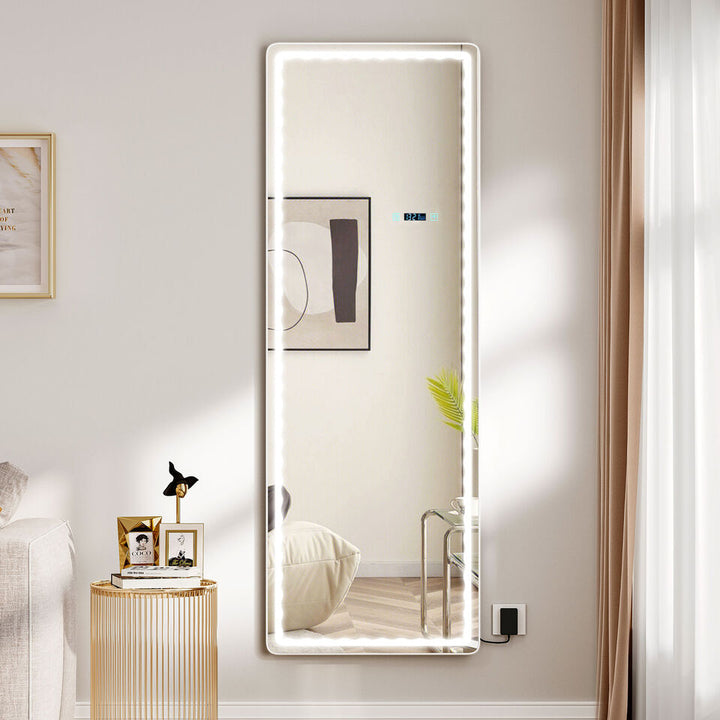 TAUS LED Full Length Mirror Freestanding Full Body Mirror Dimming and 3 Color Lighting 65" x 22" Image 4