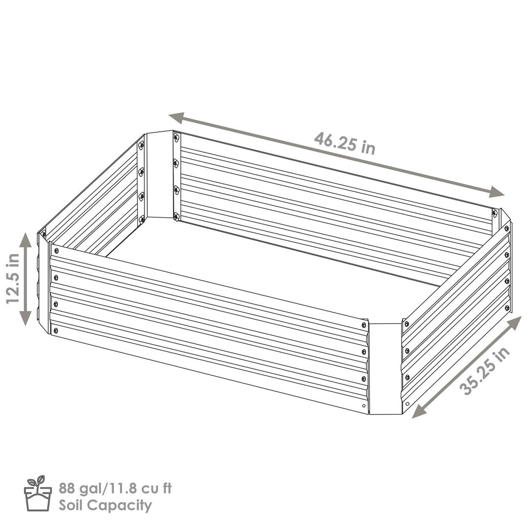 Sunnydaze Rectangle Galvanized Steel Raised Planter Bed - 4 x 3 ft - Blue Image 3