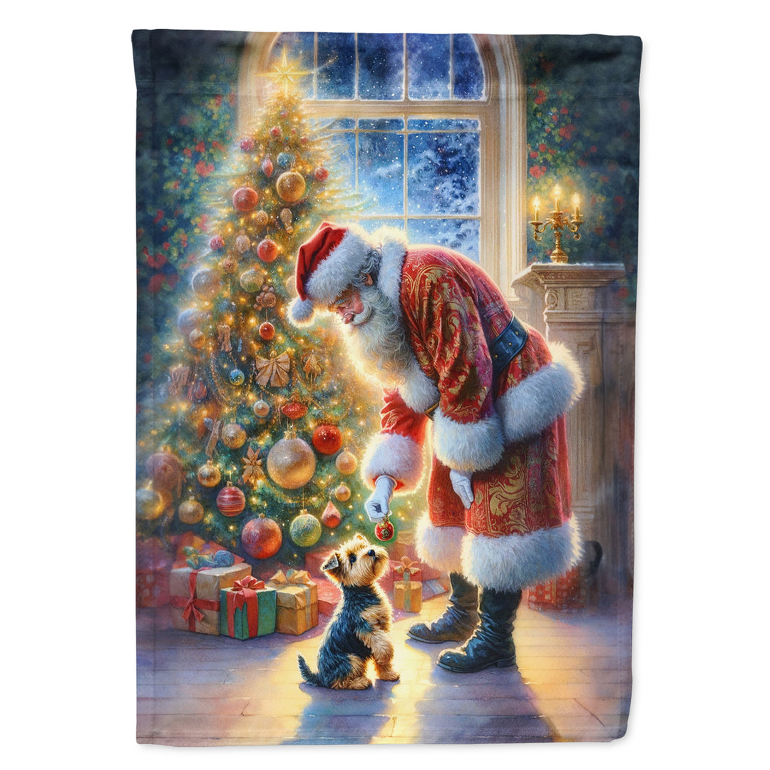 Australian Terrier and Santa Claus Garden Flag Image 1