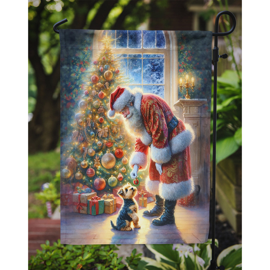 Australian Terrier and Santa Claus Garden Flag Image 3