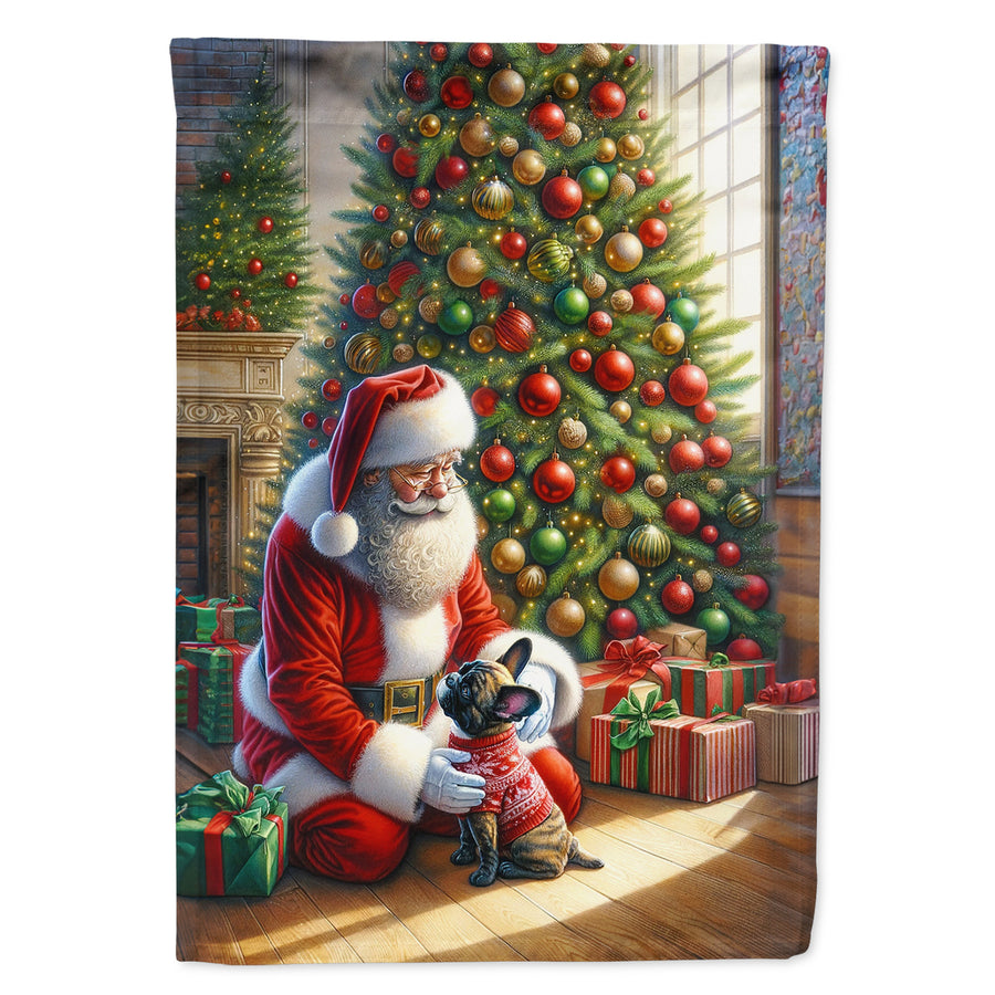 French Bulldog and Santa Claus Garden Flag Image 1