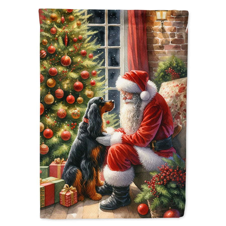 Gordon Setter and Santa Claus Garden Flag Image 1