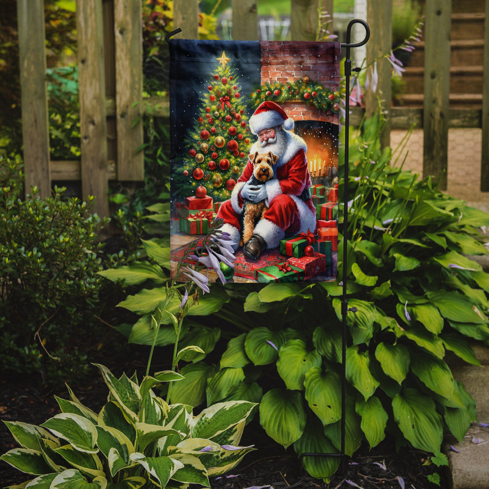 Lakeland Terrier and Santa Claus Garden Flag Image 2